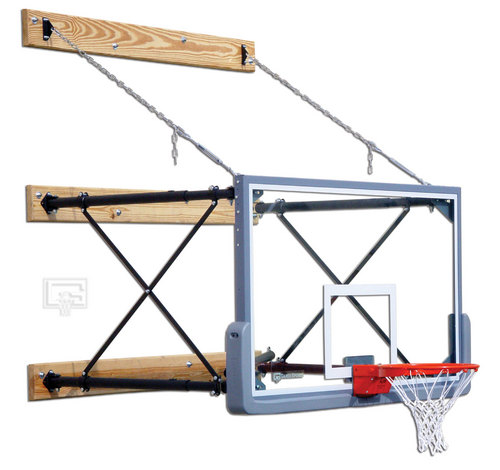 Gared Wall Mounted Basketball Backstop, Four Point
